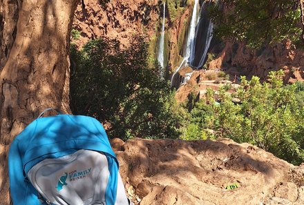 Familienurlaub Marokko - Marokko for family Summer - Wasserfälle Ouzoud Rucksack