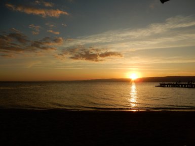 Sonnenuntergang in Aqaba - Jordanien Reise mit Kindern