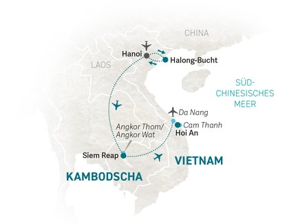 Reiseroute Vietnam-Kambodscha Family & Teens - 2027