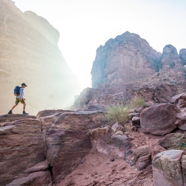 Aufstieg Stadt Petra - Jordanien Urlaub mit Kindern