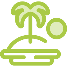 Grüne Insel mit Palme und Sonne - Merkliste von For Family Reisen