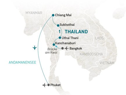 Reiseroute Thailand Family & Teens - 2024