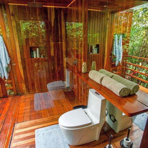 Costa Rica Familienreise mit Kindern - Guacimo - Ecolirios Boutique Hotel & Spa - Badezimmer