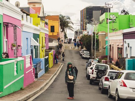 Bunte Häuser und Straßen im Bo-Kaap, Kapstadt – Südafrika Familienreise
