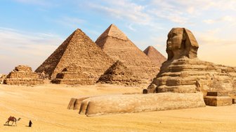 Große Sphinx von Gizeh in der Wüste Ägyptiens - Ägypten Reise mit Kindern