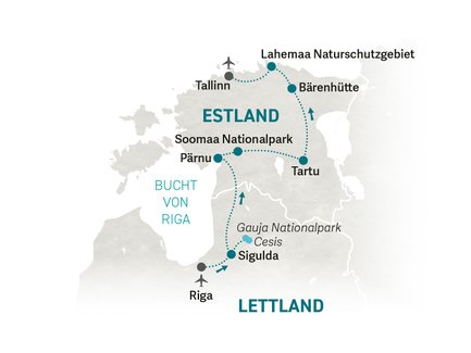 Reiseroute Baltikum for family individuell - 2025
