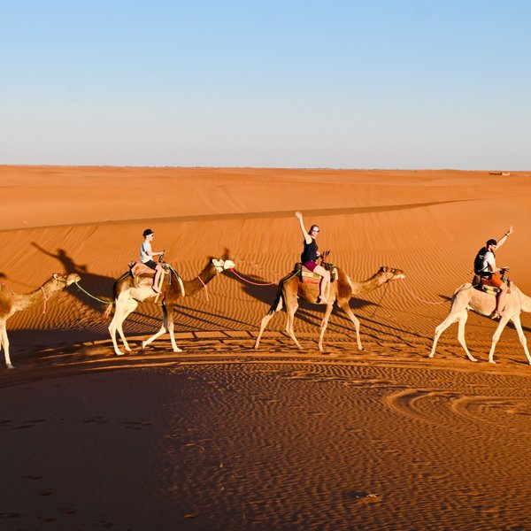 Familie erlebt eine Kameltour in der marokkanischen Sahara – Familienreise nach Marokko