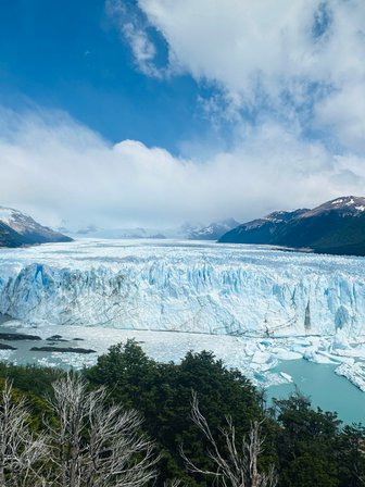 Blick auf Perito Moreno Gletscher - Chile und Argentinien mit Kindern