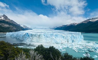 Blick auf Perito Moreno Gletscher - Chile und Argentinien mit Kindern