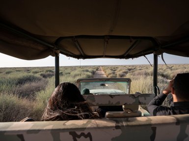 Blick aus Jeep im Shaumari Wildlife Reserve - Jordanien Familienreise