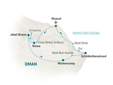 Reiseroute Oman for family individuell - 2026