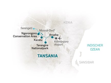 Reiseroute Tansania for family individuell - 2024