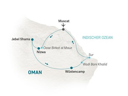 Reiseroute Oman for family individuell - 2027