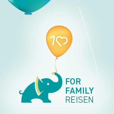 For Family Reisen Jubiläums Karte