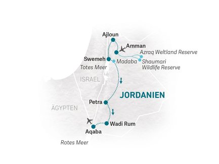 Reiseroute Jordanien for family - 2025
