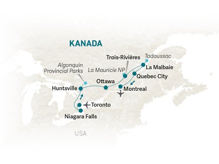 Reiseroute Ostkanada for family - 2026