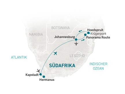 Reiseroute Südafrika Family & Teens - 2025