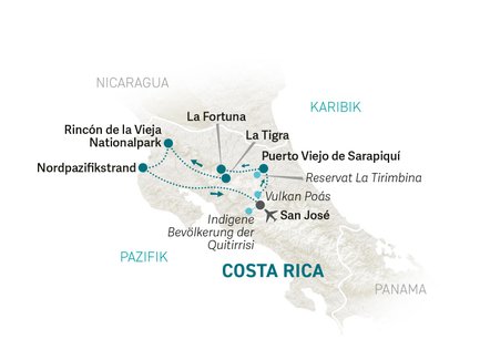 Reiseroute Costa Rica for family - 2026