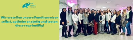 Banner For Family Reisen Team mit Slogan