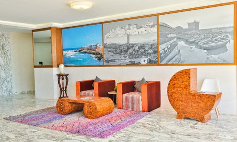 Einladende Rezeption im Hotel Cote Ocean Mogador – Marokko Familienurlaub