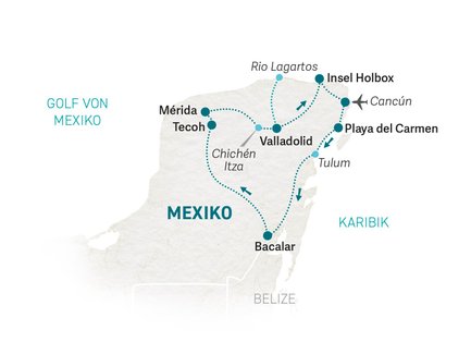 Reiseroute Mexiko for family individuell 02 - 2023