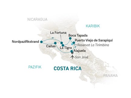 Reiseroute Costa Rica for family individuell - 2024