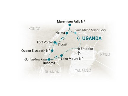 Reiseroute Uganda Family & Teens - 2026