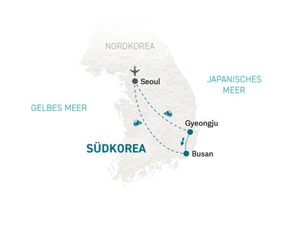Reiseroute Südkorea for family - 2027