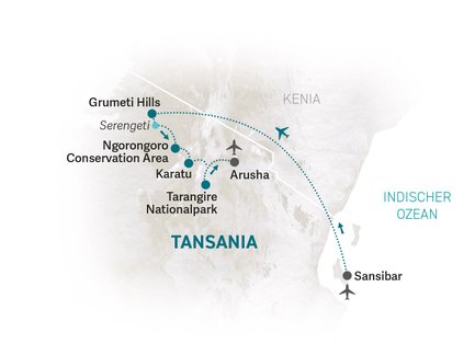 Reiseroute Tansania for family individuell - 2026