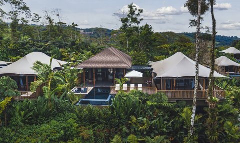 Costa Rica Familienreise mit Kindern - La Fortuna - Nayara Tented Camp - Aussicht