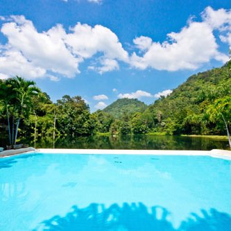 Thailand Reise mit Kindern - Kanchanaburi - Home Phutoey River Kwai - Außenpool