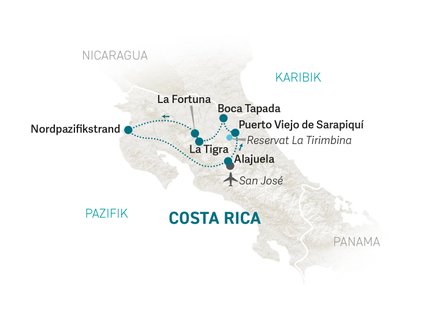 Reiseroute Costa Rica for family individuell - 2027