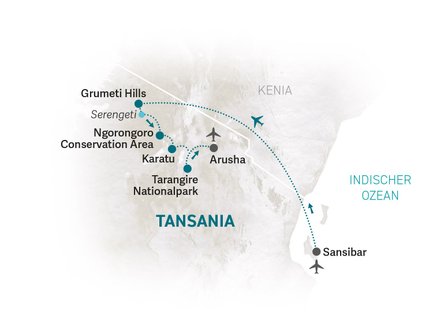 Reiseroute Tansania for family individuell - 2026