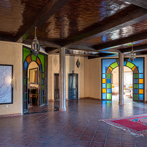 Traditionelle Inneneinrichtung Auberge Kasbah – Marokko Familienreise