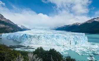 Blick auf Perito Moreno Gletscher - Chile und Argentinien mit Kindern