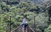 Person auf Hängebrücke im Nebelwald von Boquete - Panama Family & Teens - Panama mit Kindern & Jugendlichen