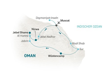 Reiseroute Oman Family & Teens - 2027