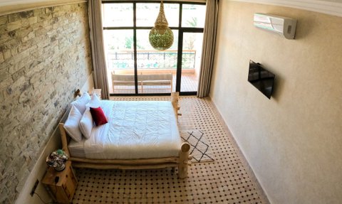 Freundliches Doppelzimmer im Kasbah Yu Palace – Marokko Reise mit Kindern