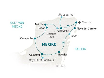 Reiseroute Mexiko for family individuell 01 - 2023