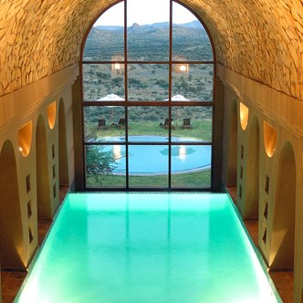 Poolbereich Goche Ganas Nature Reserve - Namibia Urlaub mit Kindern