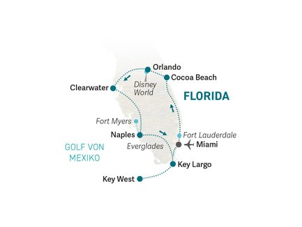 Reiseroute Florida for family individuell - 2025