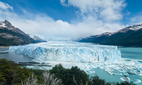 Blick auf Perito Moreno Gletscher - Chile und Argentinien mit Kindern