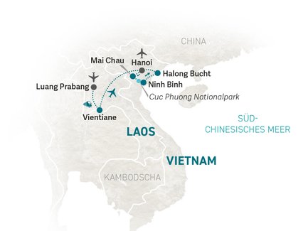 Reiseroute Vietnam und Laos for family individuell - 2027