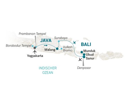 Reiseroute Bali Family & Teens - 2025