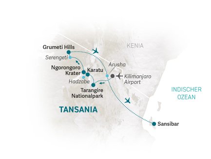 Reiseroute Tansania Family & Teens - 2027