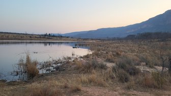 Ein kleiner See spiegelt die Natur im Entabeni Game Reserve – Südafrika Reise mit Kindern