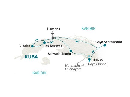 Reiseroute Kuba Family & Teens - 2024