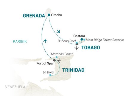 Reiseroute Karibik for family individuell - 2025