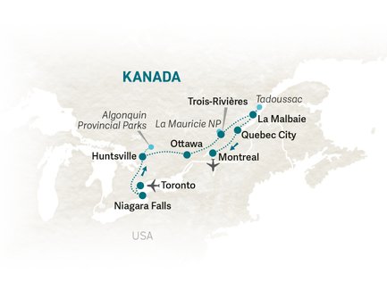 Reiseroute Ostkanada for family - 2026