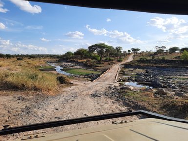 Weite Landschaft mit Wegen im Tarangire-Nationalpark – Tansania mit Kindern